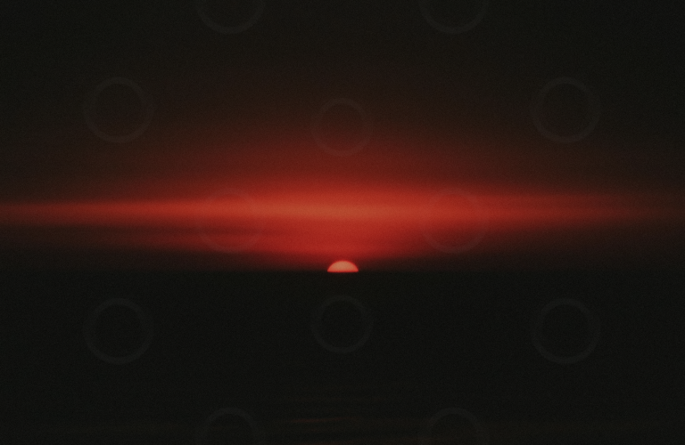 Photograph of a red sunset.
