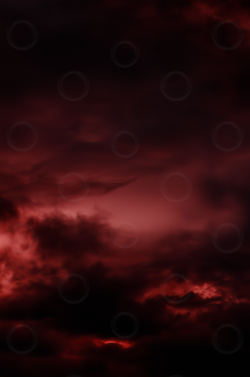 Dark red storm clouds