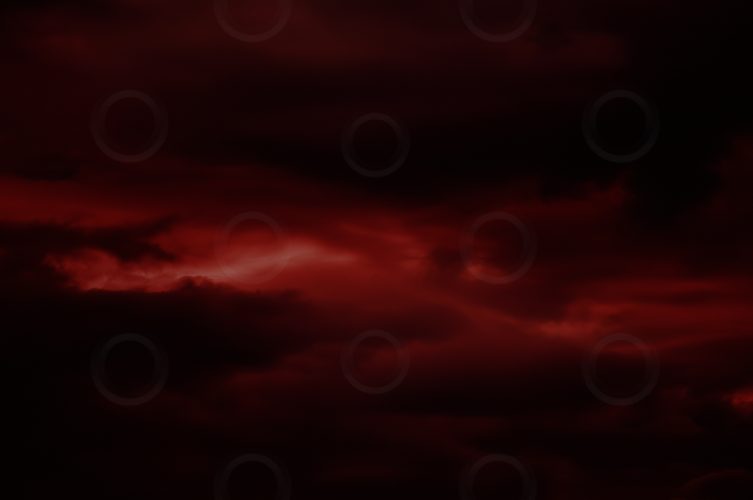 Dark red storm clouds